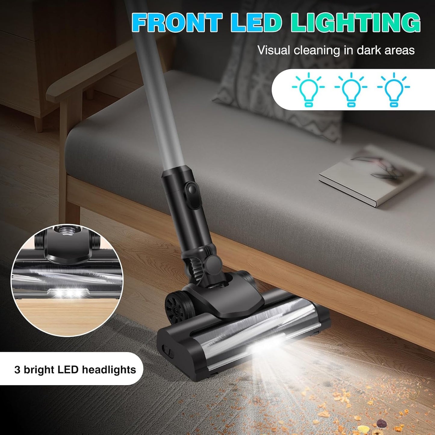 AUREVIAN 12VBlack Cordless Vacuum Cleaner