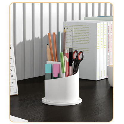 AUREVIAN 360  Rotating Makeup Brush Holder Storage Box Desktop Cosmetic Organizer W  Lid