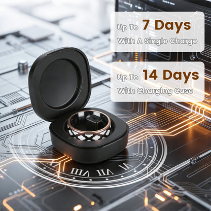 AUREVIAN Smart Ring Health Tracker Fitness Sleep Stress HRV Tracker With Charging Case Magnetic Charging Cable For Women & Men Compatible With IOS & Android 7-Day Battery Life Size 7 Size 8 Size9 Size10