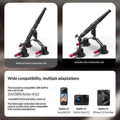 AUREVIAN POV Action Camera Extension Pole With Suction Cup Kit