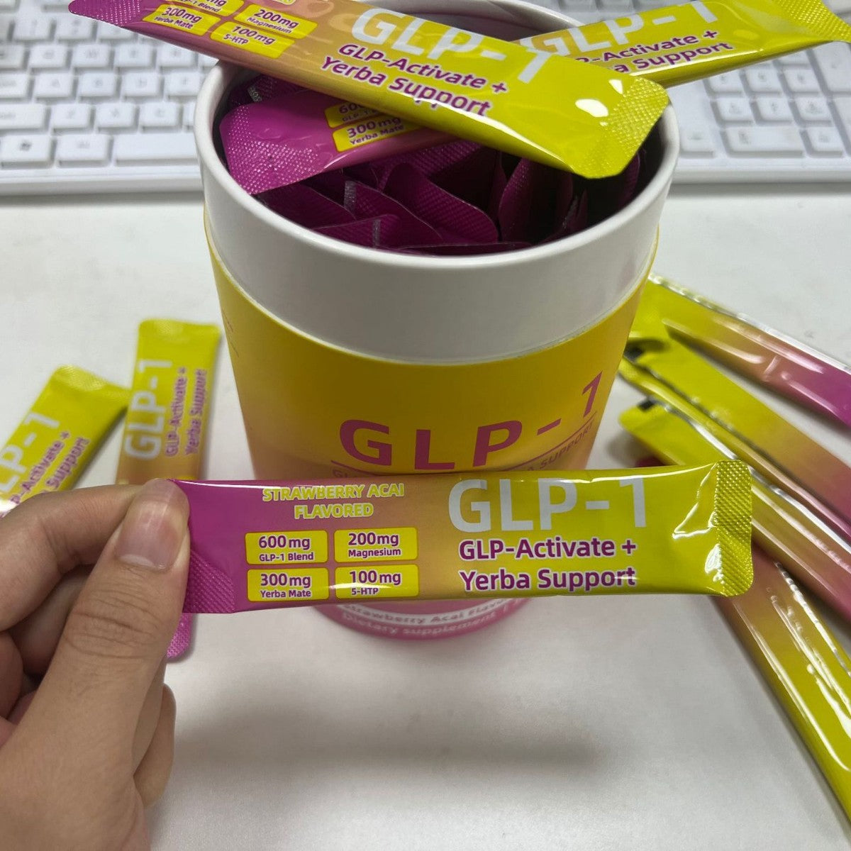 In-Stock Product: Mate Tea Strawberry Stick Glp-1 Drink Mix Cutting Mix Instant Stick
