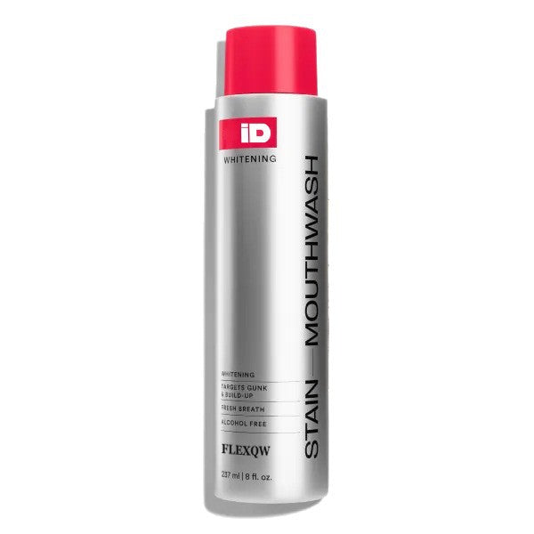 Stain-removing mouthwash, deep cleansing, minty and long-lasting.